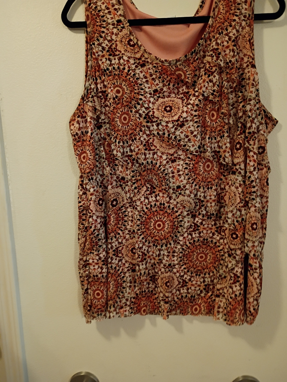 Roz & Ali Rust Multi Print Scoop Neck Tank
